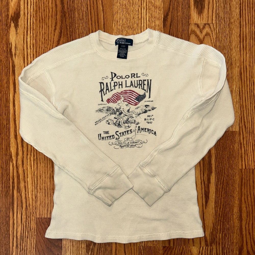 Ralph Lauren Cream Long Sleeve Tee